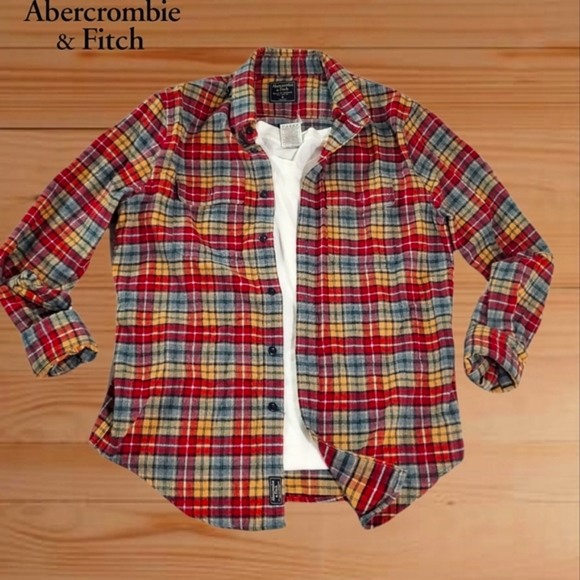 ⭐Host Pick-Abercrombie & Fitch Soft Flannel Plaid Shirt- Size M- Rare - Picture 8 of 16